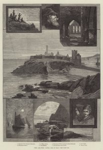 Peel and Peel Castle, Isle of Man by Charles Auguste Loye